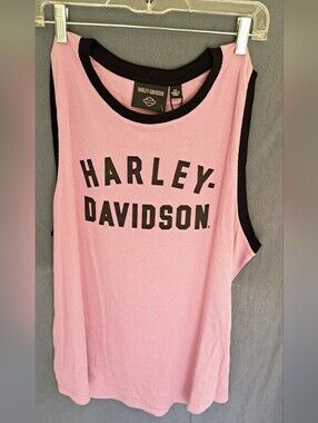 Harley-Davidson Pink Tank with Black Logo and Trim NWT